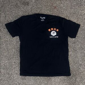Bowery Supply Co. Men's Black Tee with Orange Tokyo Graphic